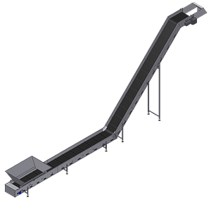 Belt conveyor, incline extended sketch