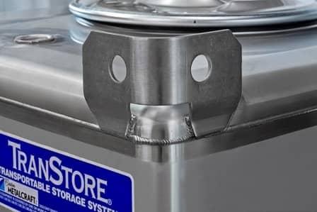 Transtore stainless steel tote ibc lifting lugs closeup